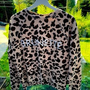 BTL Leopard Print Brunette Sweatshirt size M/L
